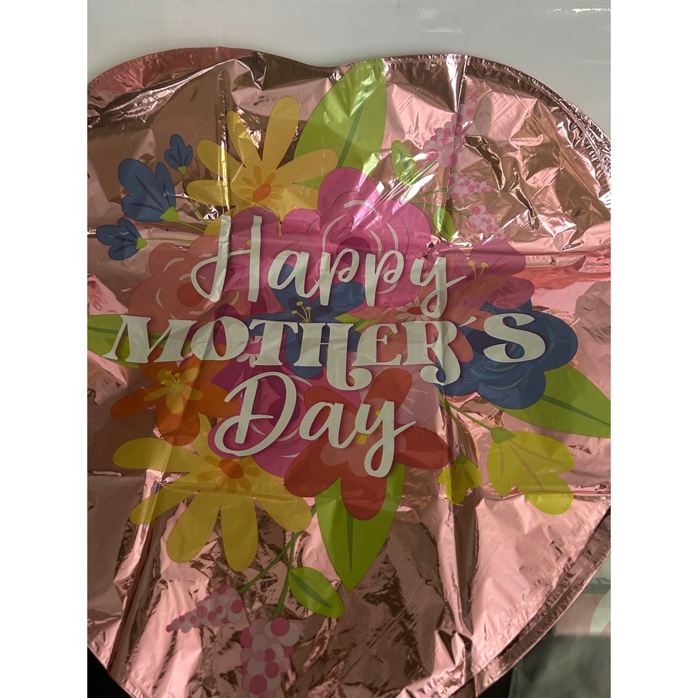 Mylar Balloon Mothers Day Floral Heart Pink Gold Foil Kaleidoscope 18 Inch x 5 - Picture 2 of 6